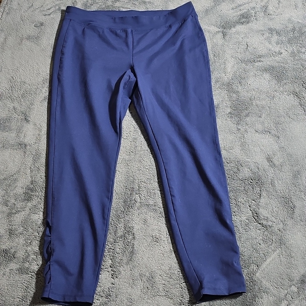 Zenergy By Chicos Athleisure Pull On Pants Elastic Waist Blue Size 2 US L